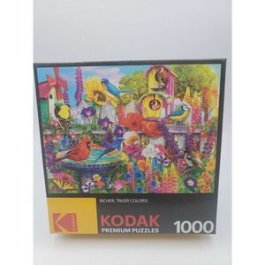 Bird Bath Garden Cardinal Blue Jay Kodak Puzzle